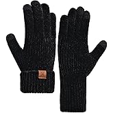Valkgard Womens Winter Gloves, Chenille Knit Warm Gloves With Touchscreen Fingers For Women Cold Weather