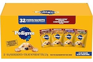 PEDIGREE Choice CUTS in Gravy Adult Soft Wet Dog Food Variety Pack - Filet Mignon, Beef Noodles & Vegetables, Grilled Chicken