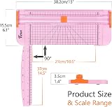 Firbon A4 Paper Cutter 12 Inch Titanium Guillotine Pink with Adjustable Guide view 3