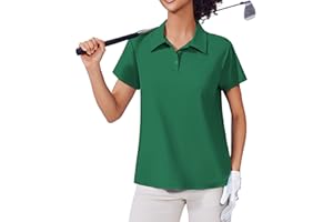 PINSPARK Women's Golf Shirt UPF 50+ Polo Shirts Short Sleeve Tennis Tops Collared with 3 Button Athletic T Shirt