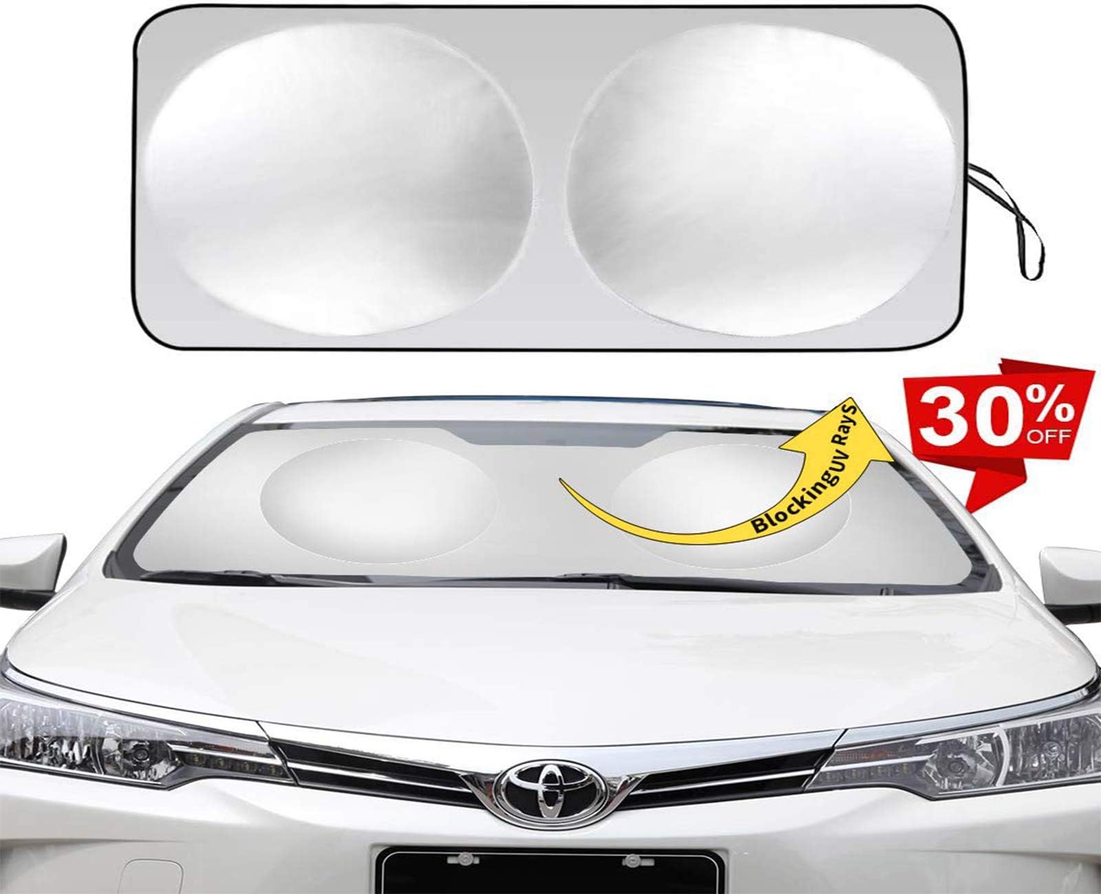 Auto Rover The Windshield Sunshade for Camry and Corolla 2003-2019 Custom Fit Sun Shade, Silver Series