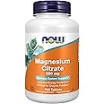 NOW Foods Supplements, Magnesium Citrate 200 mg, Enzyme Function*, Nervous System Support*, 100 Tablets
