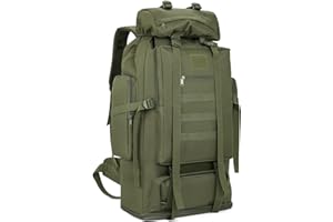 KXBUNQD 100L Hiking Camping Backpack Tactical Backpack for Men and Women Large Survival Hunting Waterproof Backpack Molle Rucksack Military Camping Backpacking Daypack Army Green