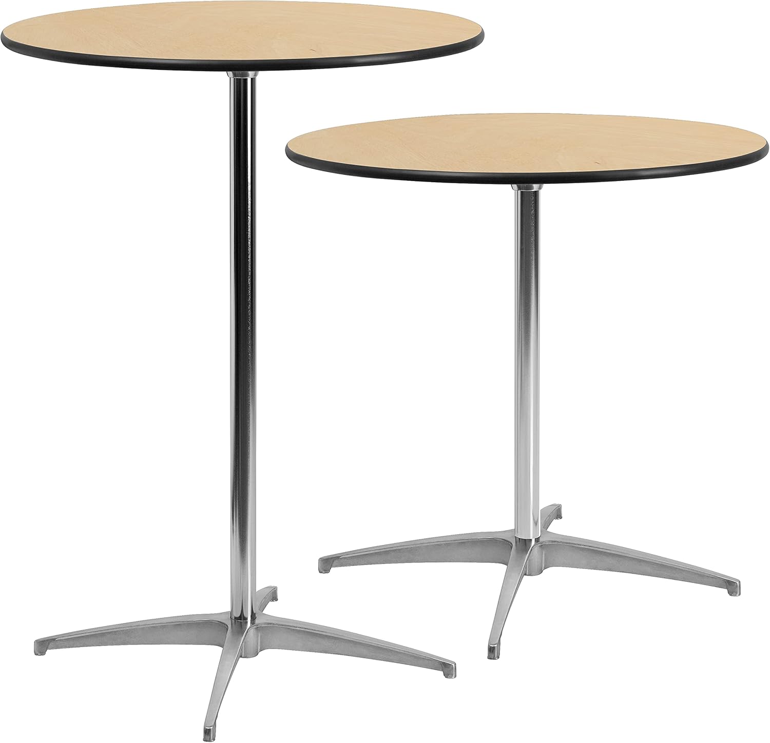 Flash Furniture 30'' Round Wood Cocktail Table with 30'' and 42'' Columns: Furniture & Decor