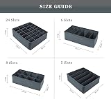 Craxter Underwear Drawer Organiser Divider Set of 4 Grey view 3