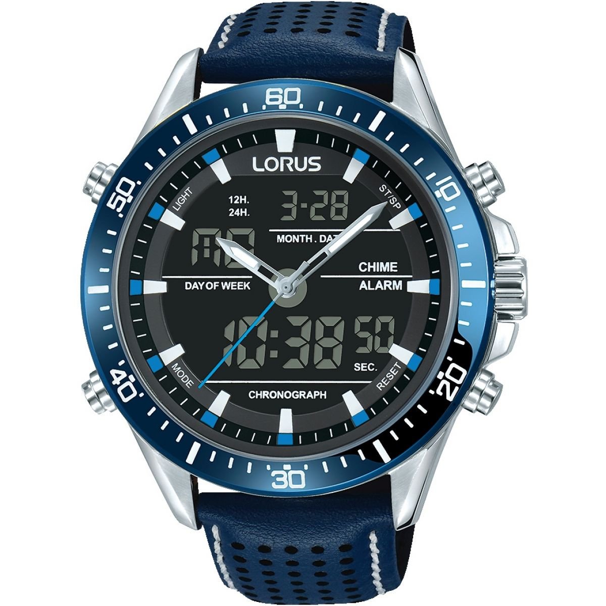 Lorus Mens Sport Analogue/Digital Chronograph Blue RW643AX9 Amazon.co