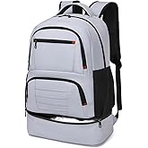 seyfocnia Gym Backpack for Men, Waterproof Sports Backpacks With Shoe Compartment Lightweight Workout Trainning Back Pack Casual Travel Daypack-Grey