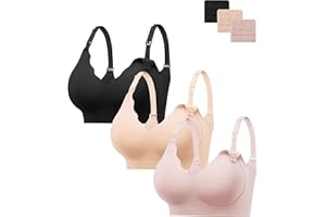 HBselect Nursing Bras for Breastfeeding 3PCS Seamless Jelly Bra Women Maternity Bras Wireless Push Up Comfort Bralettes
