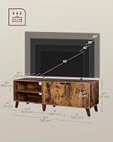 VASAGLE TV Stand 140 cm with 2 Doors Rustic Brown LTV027X01 65 Inch TV view 4