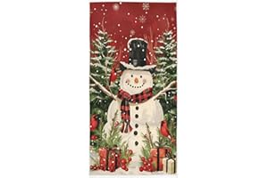 Pfrewn Christmas Winter Hand Towels for Bathroom Cute Snowman Red Gifts Birds Kitchen Dish Hanging Towels Pine Froest Shower Guest Towel Xmas Holiday Decor 16x30 in