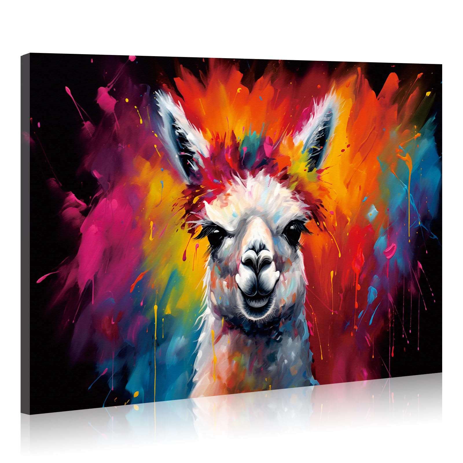 JBER Canvas Painting Wall Art Poster, home decor, suitable for bathroom decor, space personalized decoration,60cm x 40cm (Alpaca)