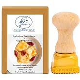 La Gondola Homemade Ravioli Stamp - Square Festooned 1.77x1.77in | Italian Pasta Making Tool for Home and Business | Brass &amp; Natural Wood | Easy to Use Ravioli Stamp | Ravioli Cutter Made in Italy