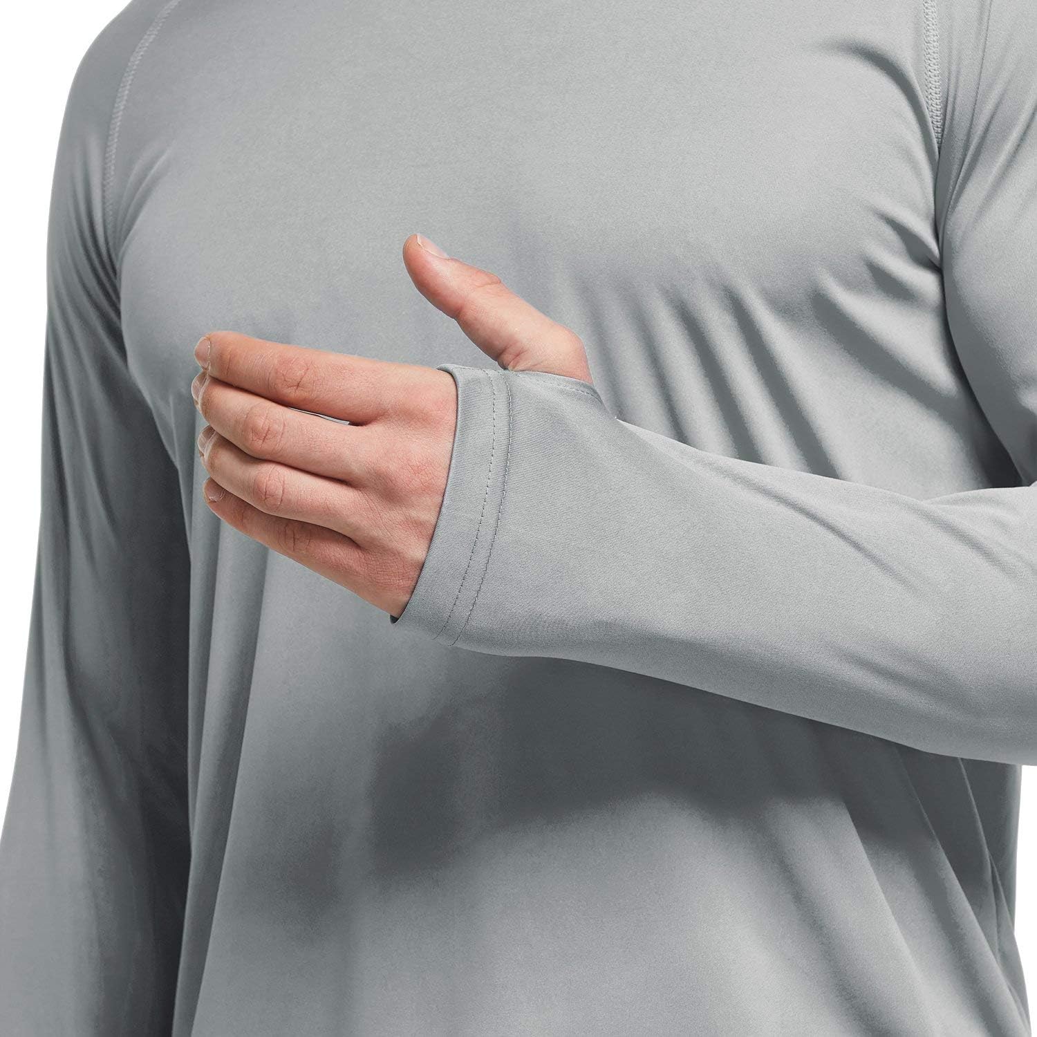 BALEAF Men's UPF 50+ Sun Protection Hoodie Long Sleeve SPF/UV Dri Fit Lightweight Fishing Workout Thumbholes Shirt: Clothing