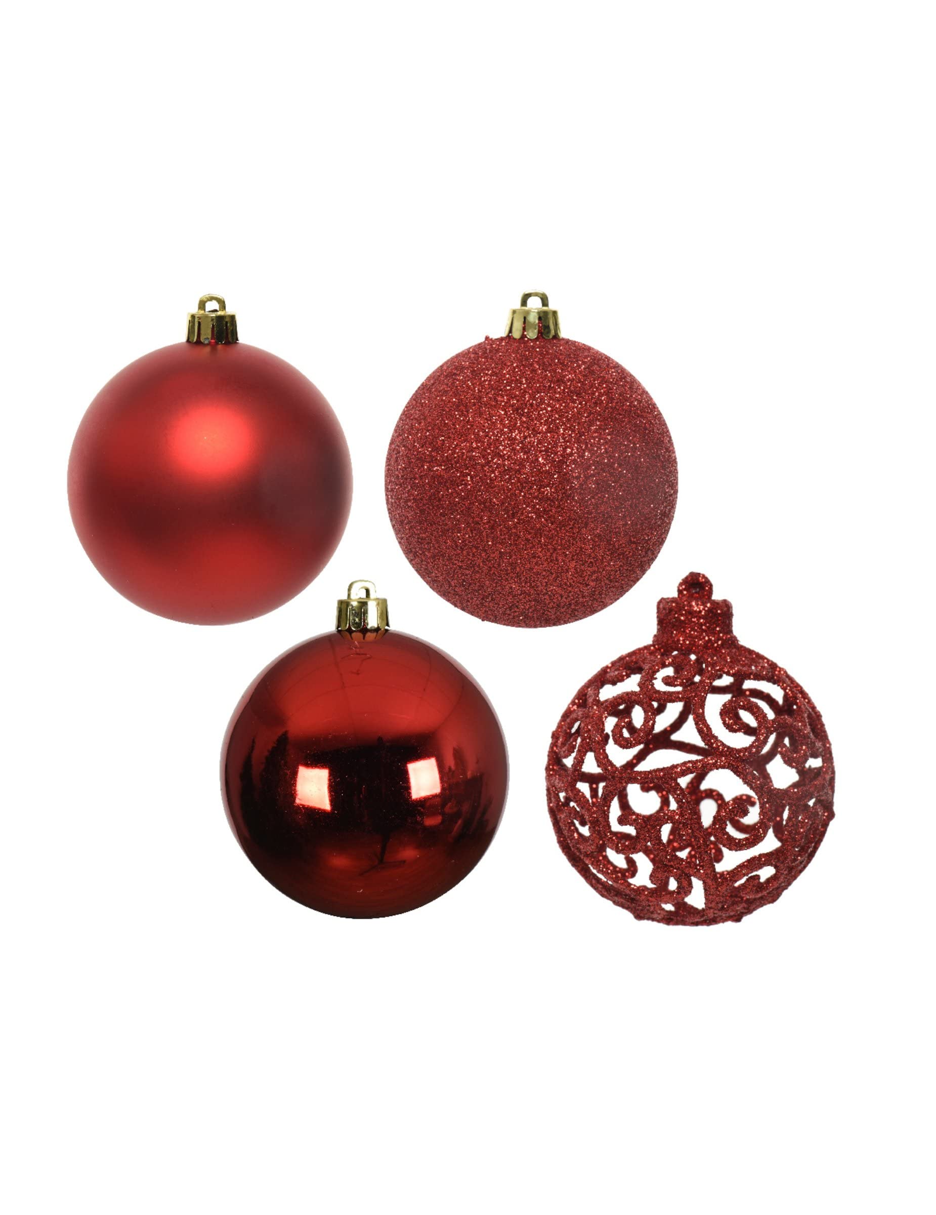 Christmas Tree Baubles Decorations Shatterproof -Christmas Red