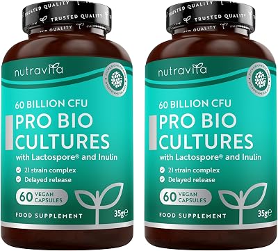 Nutravita 60 Billion CFU Probiotic 21-Strain Enteric Vegan Capsules 2 Pack