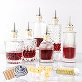 Shining Craft Bitters Bottle Set of 6 Dasher Bottles for Cocktails with Stainless Steel Dash Tops and Stoppers, Dispenser Bot