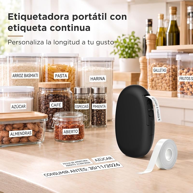 E10 Etiquetadora Bluetooth con con 3 Rollos 6m Impermeable Etiquetas
