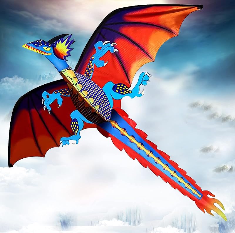 通用 Touch the Sky Huge Dragon Kite 55x62in Single Line 90M String