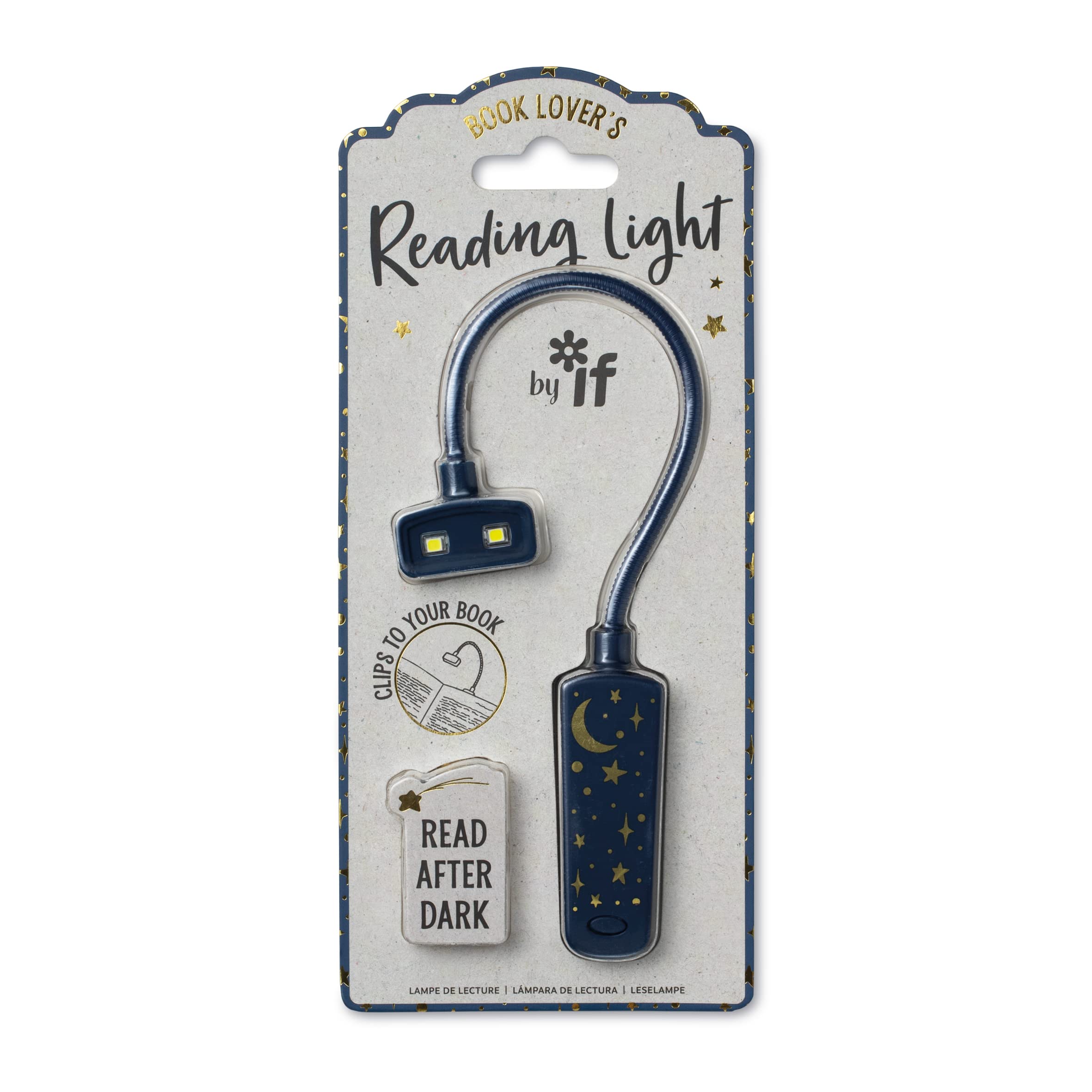 IF Compact Book Light - Moon & Stars, Dark Blue/Gold