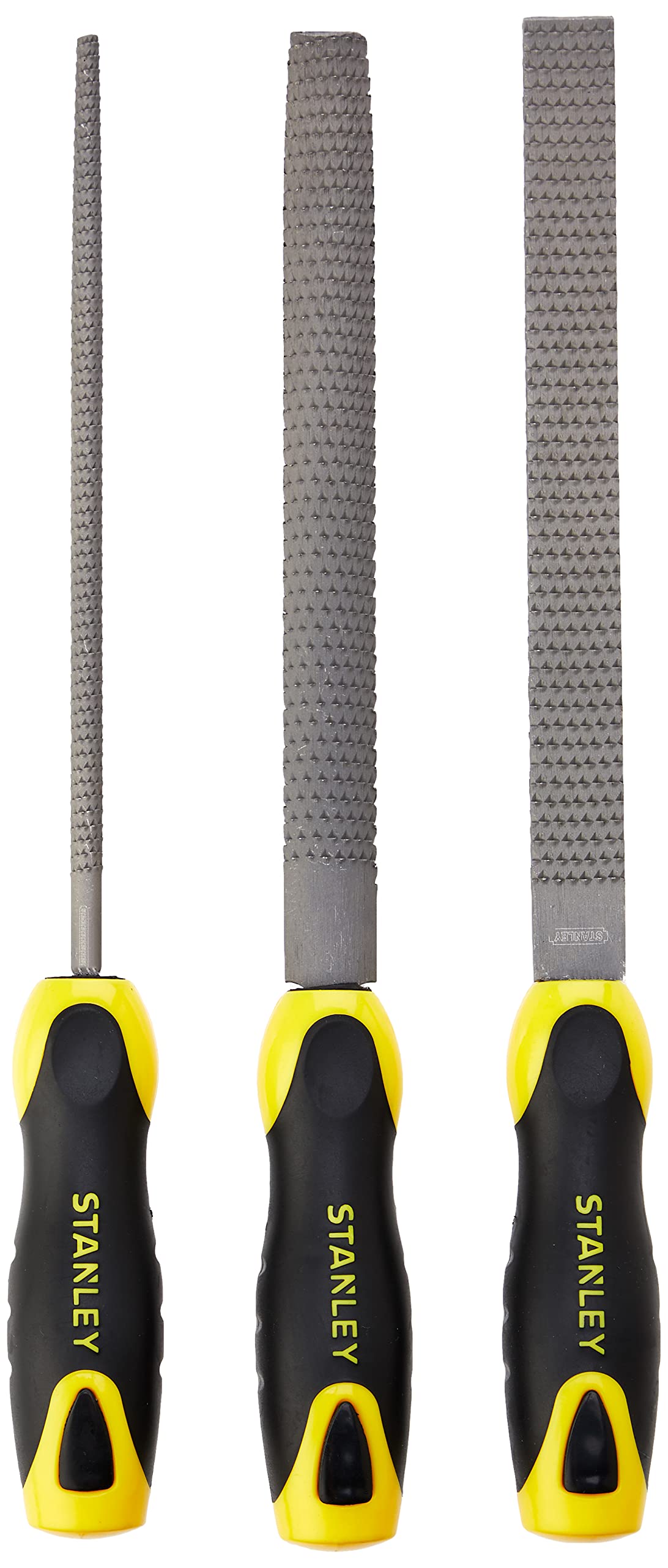 STANLEY 3 Pieces Hand File Set includes Flat, Round and Half-Round Blades, 0-22-477