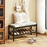 STDDRE Shoe Bench Entryway Bamboo 2-Tier Shoe Rack