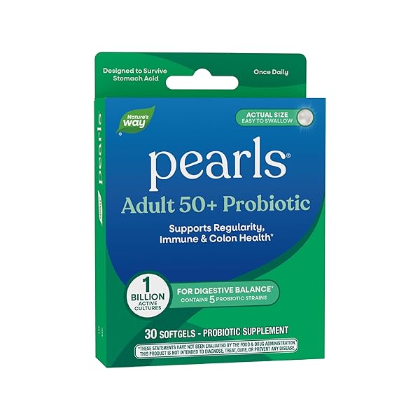 NATURE’S WAY PEARLS ADULT 50+ PROBIOTIC, PROBIOTICS FOR...