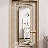 Vlush Door Mirror, Full Length Mirrors Over The Door, 14'' x 48'' Hanging/Rectangular Wall Mirror, Wall-Mounted/Hanging/Leaning, Home Decor,(Gold)