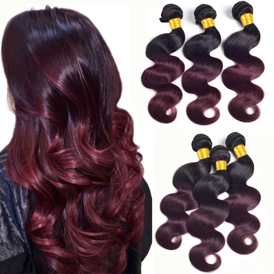 Amazon Com Two Tone Ombre Bundles 18 20 22 Inch 10a Peruvian
