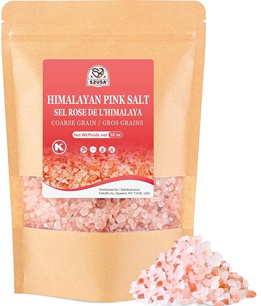 52USA HIMALAYAN PINK SALT COARSE, PINK HIMALAYAN SEA...