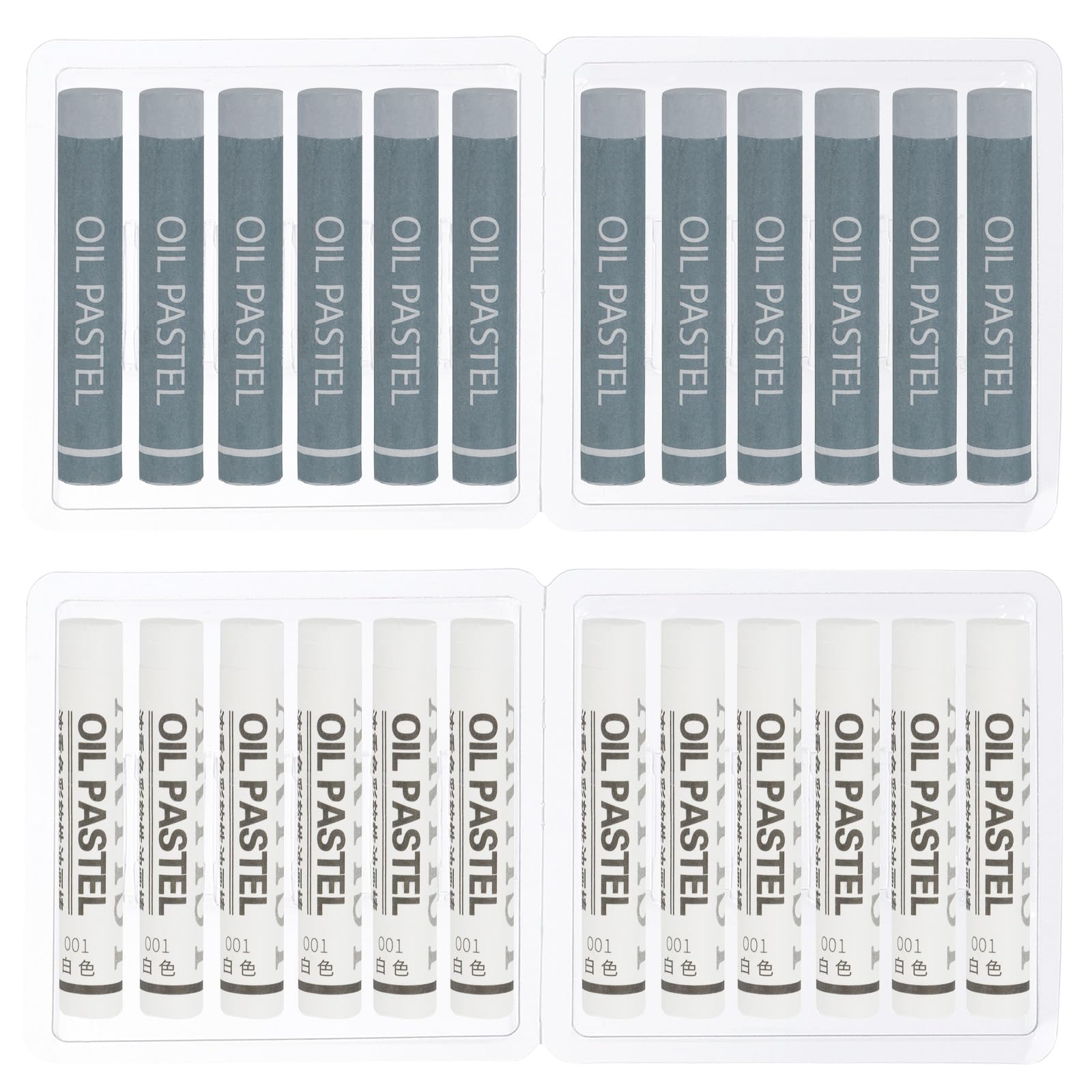 PATIKIL White, Gray Oil Pastels, 24Pcs Soft Oil Crayons Creamy Pastels Stick Art Supplies for Art Painting Drawing Blending Graffiti for Artists Beginners
