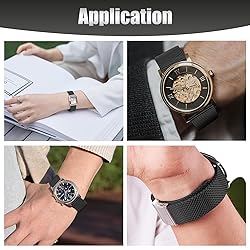 Winfox Stainless Steel Mesh Watch Band for Men