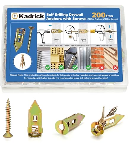 Anclajes Autotaladrantes Para Pladur (50 Uds) - 12x30mm, No Necesitan Taladro, Para Estantes, Cuadros