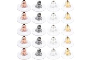 MINAOLULUS 400pcs DIY Earring Backs Metal Stoppers for Earrings Jewelry Making Accessories with Rose Gold,