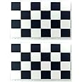 JBCD Checkered Black and White Racing Flag Patch Tactical Race Patch - PVC Rubber Hook and Loop Fastener Patch, 2 Pack