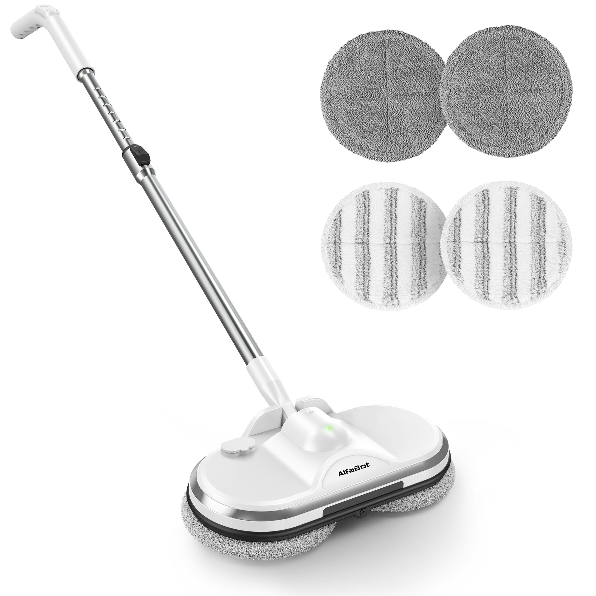 Photo 1 of Electric Mop, AlfaBot WS-24 Cordless Spin Mop for Floor Cleaning, Lightweight & Rechargeable Floor Cleaner with Water Sprayer 