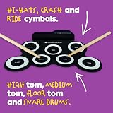 Wicked Gizmos WG Electronic Drum Mat – Portable Roll Up Digital Pad with Sticks view 4