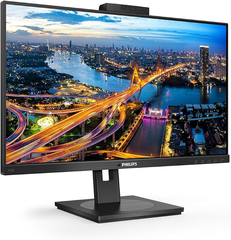 Philips 242B1H 24" FHD IPS Monitor 75Hz 4ms Webcam Speakers USB Hub Height