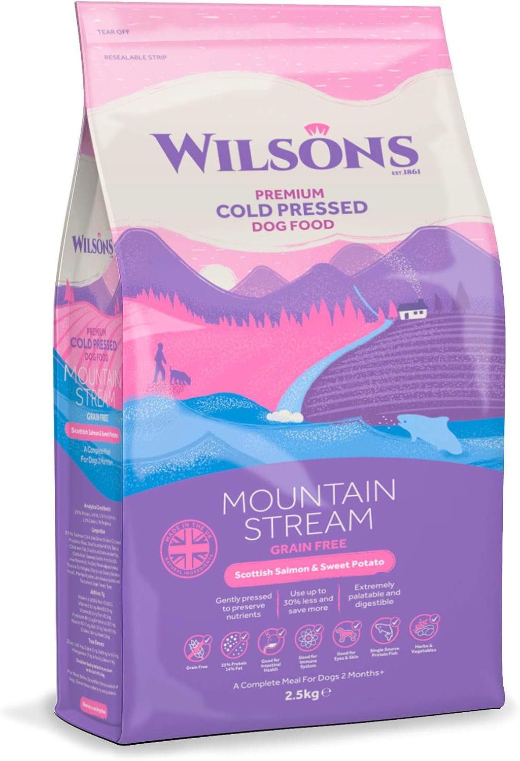 WILSONS Mountain Stream Cold Pressed Dog Food Scottish Salmon & Sweet