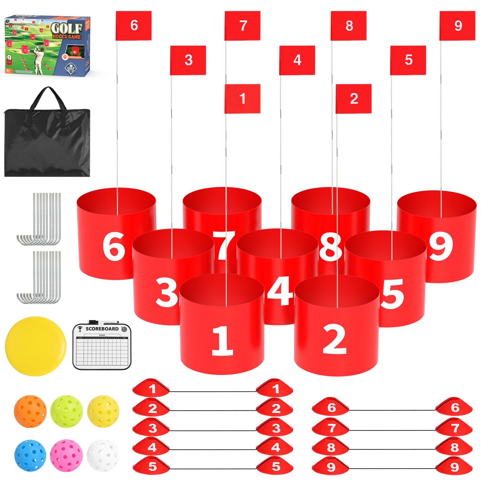 Photo 1 of FOOING Golf Game-9 Hole Set Backyard, Golf Game for Kids and Adults, Golf Practice Games for Lawn, Beach, Yard, Camping, Park