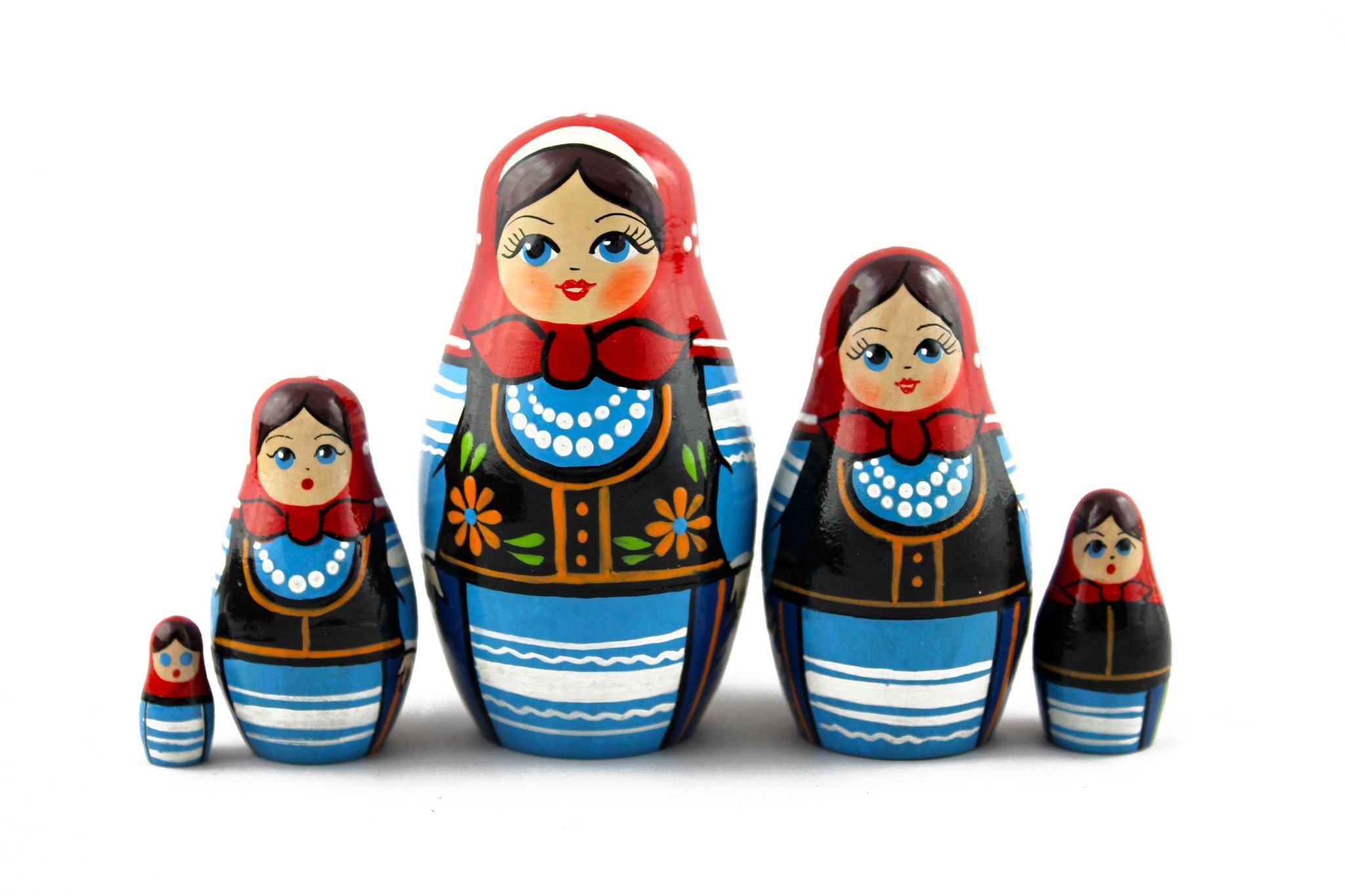 Matryoshka Matrioska Babuska Russian Nesting Wooden Doll Polish National Costume 5 Pcs Stacking Hand Painting Beautiful Nested Great Craft Matreshka