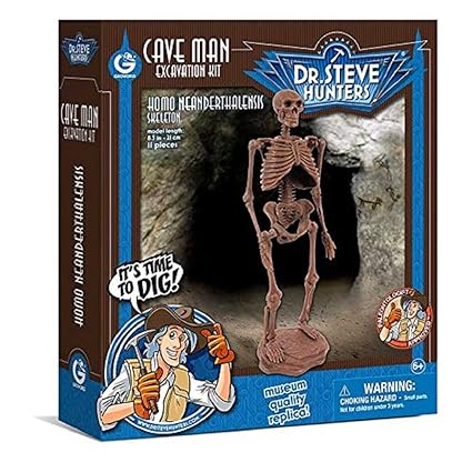 Geoworld 625284 - Dr. Steve Hunters: Dino Ausgrabungs-Set - Höhlenmensch-Skelett, Alter: 6+, Größe: 21 cm