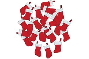 Fun Express Mini Christmas Stockings – Holiday Craft Supplies for Kids – DIY Projects Gift Tags Ornaments Fun Home Activities – Perfect for Holiday Parties & Stocking Stuffers – Red & Green 24 Pieces