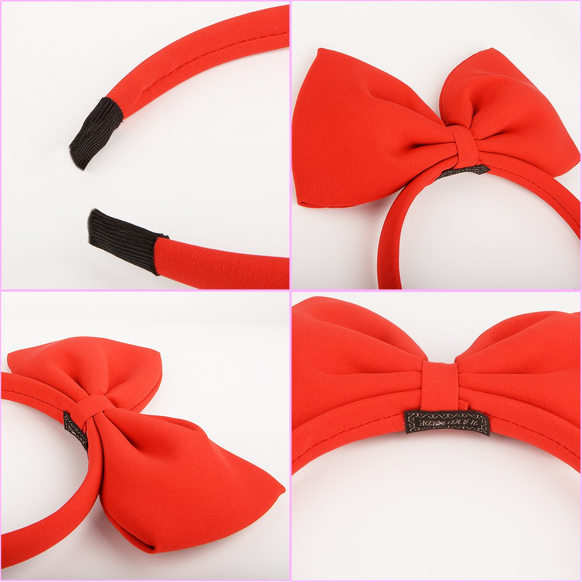 HoveBeaty Hair Band Bow Headbands Headdress for Women and Girls, Perfect Hair Accessories for Party and Cosplay (Red) : Beauty