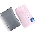 COOLBEBE Car Seat Straps Shoulder Pads for Baby Kids, Super Soft Seat Belt Covers for All Car Seats/Pushchair/Stroller/High Chair(Grey/Pink)
