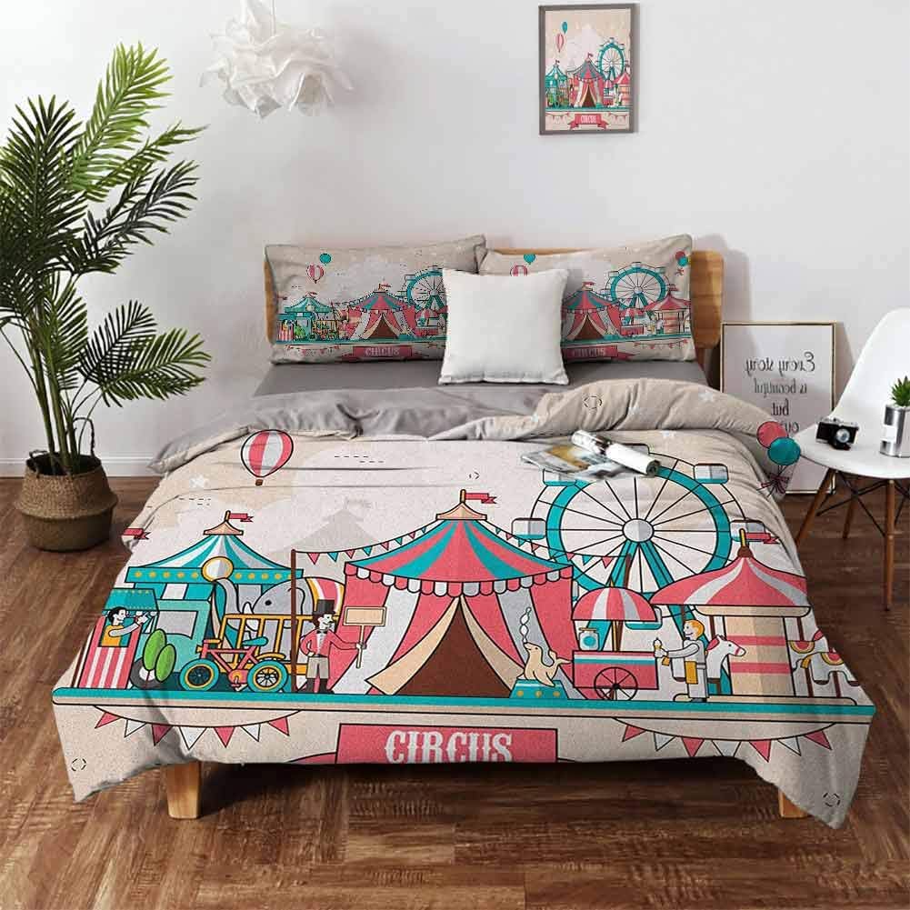 Circus Bedding Duvet Cover, Circus Facilities Scenery in