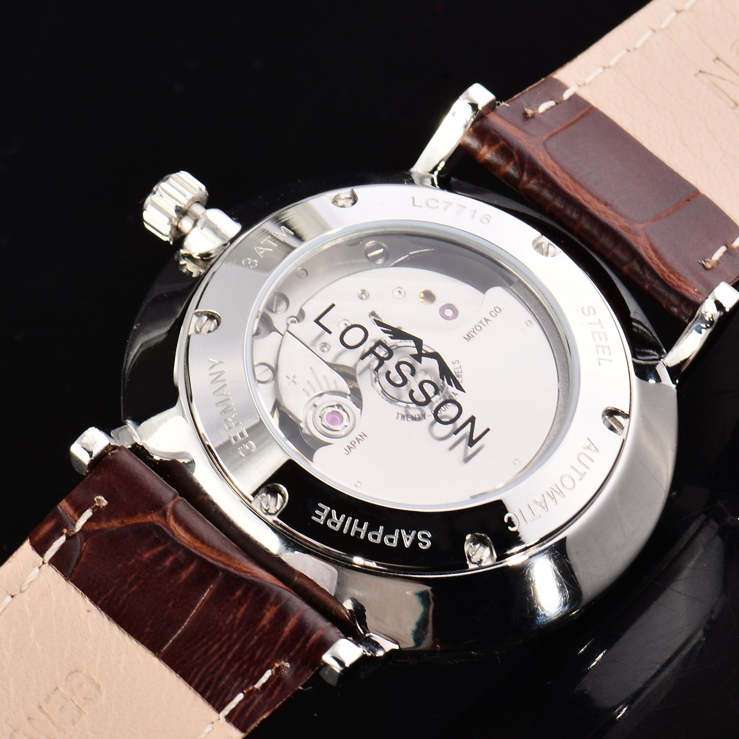 品質保証 Lorssonメンズ自動機械腕時計ブラックダイヤルアナログディスプレイと成牛革ストラップlc7716l1 A B01gyeefkq メンズ 腕時計 Jurnal Ulb Ac Id