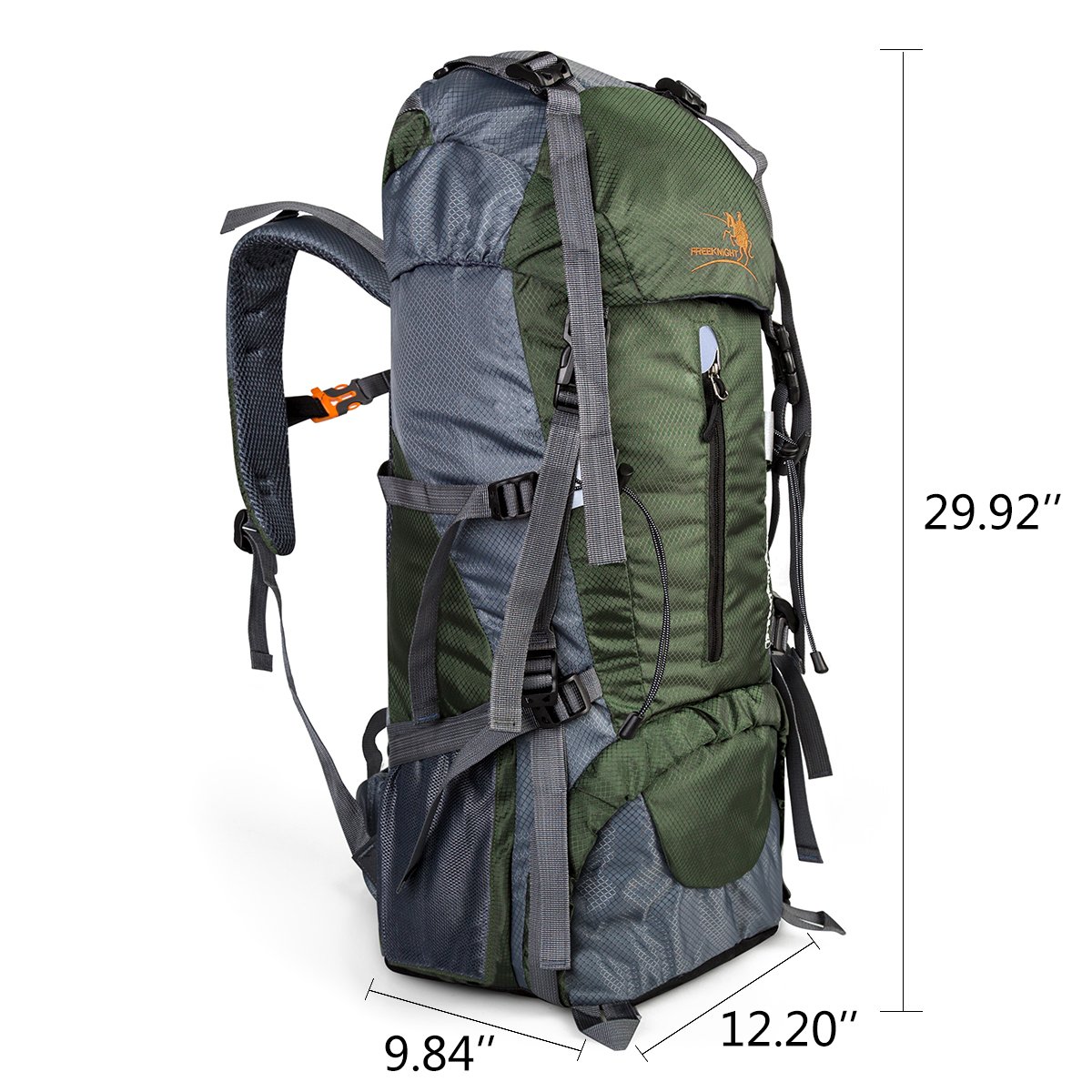 60+5L Water Resistant Hiking Backpack Outdoor Bag for Camping Climbing Mountaineering Travel Daypack Size 12.2\'\'x 9.8\'\'x 29.9\'\' (Green)