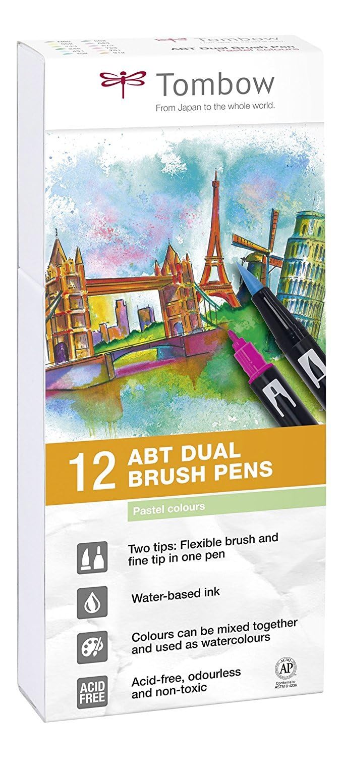 Tombow ABT Dual Brush Pen - Pastel (Pack of 12)
