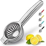 Zulay Lemon Squeezer Stainless Steel with Premium Heavy Duty Solid Metal Squeezer Bowl and Food Grade Silicone Handles - Larg