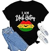 MAIHUN Black History Month Shirt Afro American African Freedom T-Shirt I'm Black Culture Short Sleeve